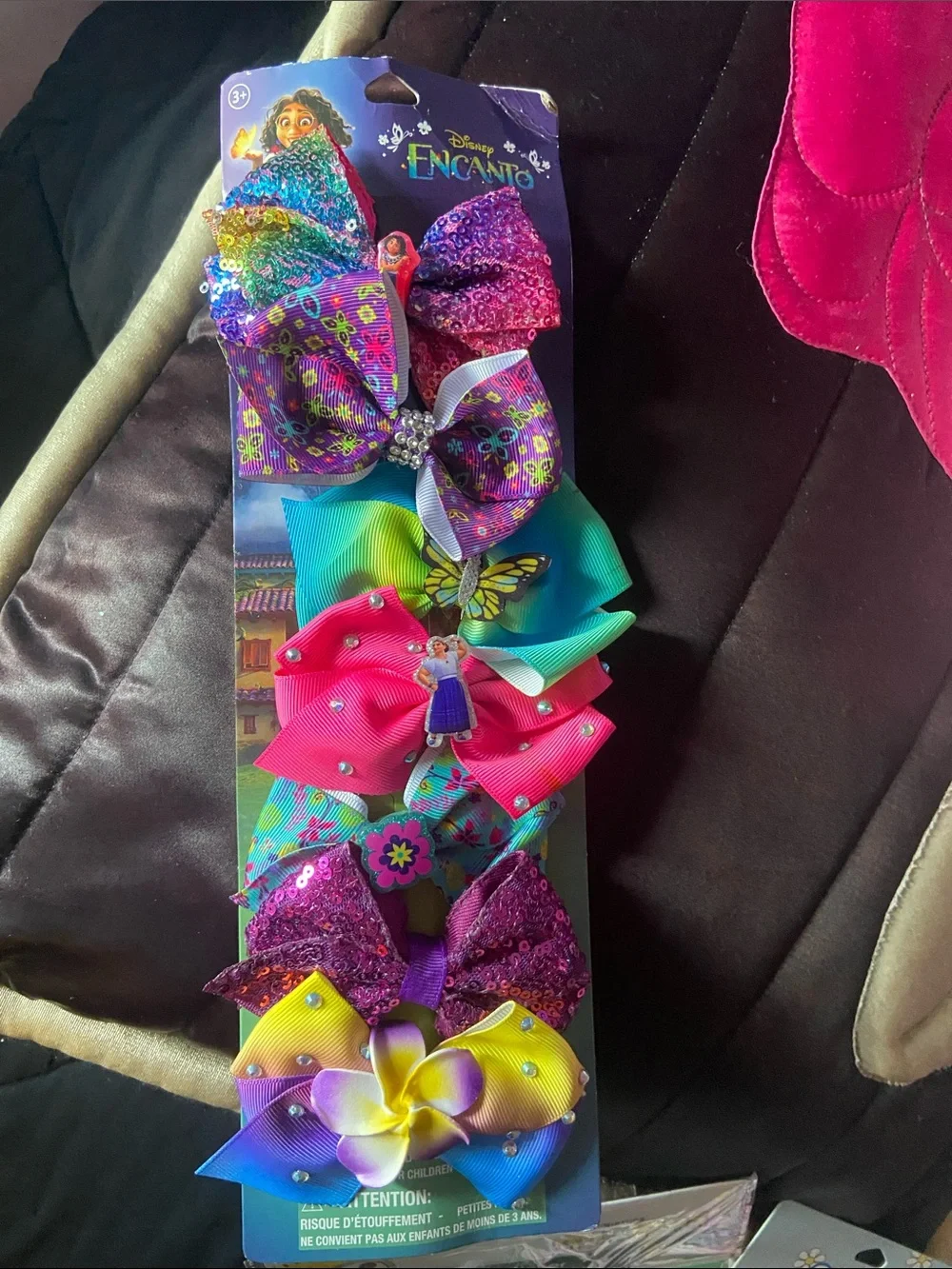 Kids Multicolor Hair Bow Set - Bright Rainbow Colors Encanto